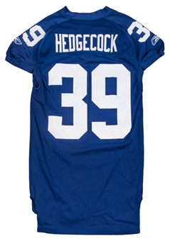 2008 Madison Hedgecock Game Used New York Giants Home Jersey 